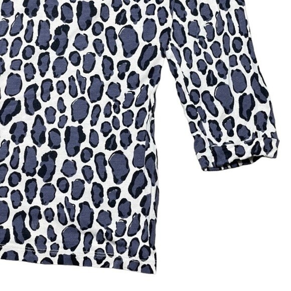 Boden Leopard Print Tshirt 2 Lyocell 3/4 Sleeve Tee Neutral Animal Print - Picture 2 of 14